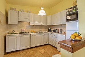 Fridge, microwave, stovetop, dishwasher