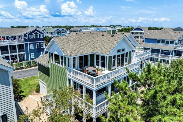 Exterior - Beachin Fun (South Unit) | 1665 ft to the beach | Hot Tub, Dog Friendly, and Community Pool (Corolla)