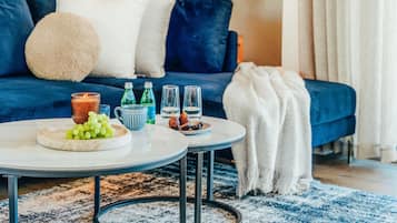 Deluxe Apartment, 2 Bedrooms, Non Smoking | Living area | 50-inch Smart TV with digital channels