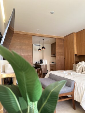 1 slaapkamer, een strijkplank/strijkijzer, gratis wifi, beddengoed