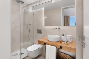 Suihku, hiustenkuivaaja, pyyhkeet