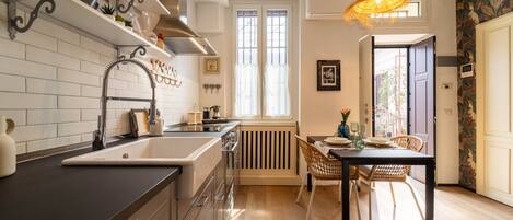 Fridge, oven, dishwasher, electric kettle