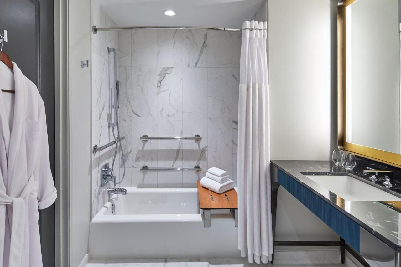 Hair dryer, towels