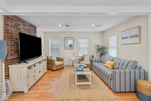 Ferienhaus, Mehrere Betten, Küche, Gartenblick | Wohnbereich