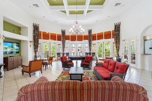 House, Multiple Beds, Pool Access, Pool View (Mickey’s Retreat At Solana) | Living area | 42-inch flat-screen TV with digital channels - Mickeys Retreat at Solana Private Pool! (Davenport)