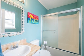 Townhome, Multiple Beds, Patio, Garden View (Rum Runner's Retreat) | Bathroom | Hair dryer, towels