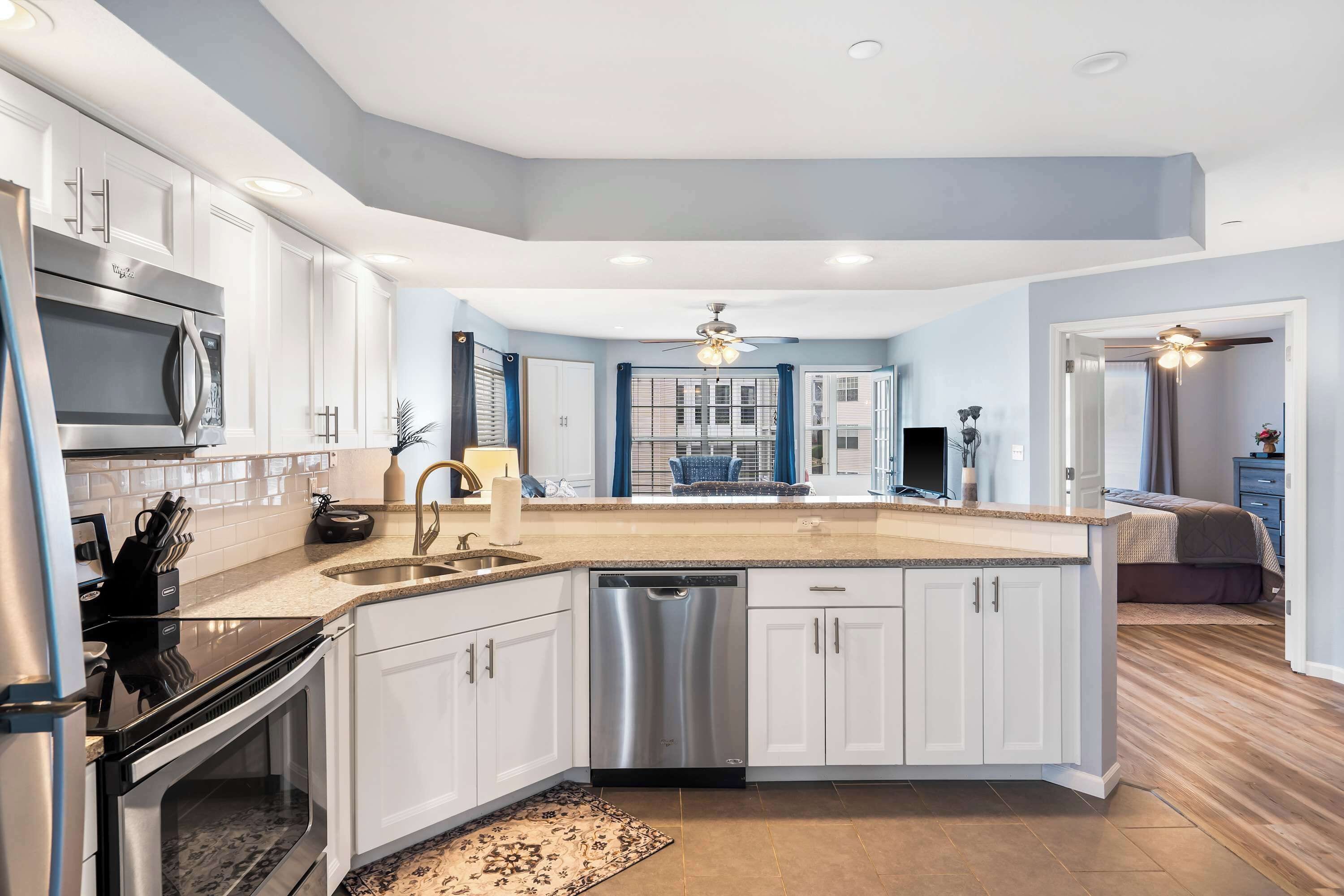 コンドミニアム ベッド (複数台) 暖炉 ガーデンビュー (Brookside Haven) | 専用キッチン | コーヒー / ティーメーカー