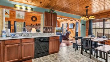 Cabin, Multiple Beds, Hot Tub, Mountain View (Bearway To Heaven II) | Private kitchen | Fridge, microwave, oven, stovetop