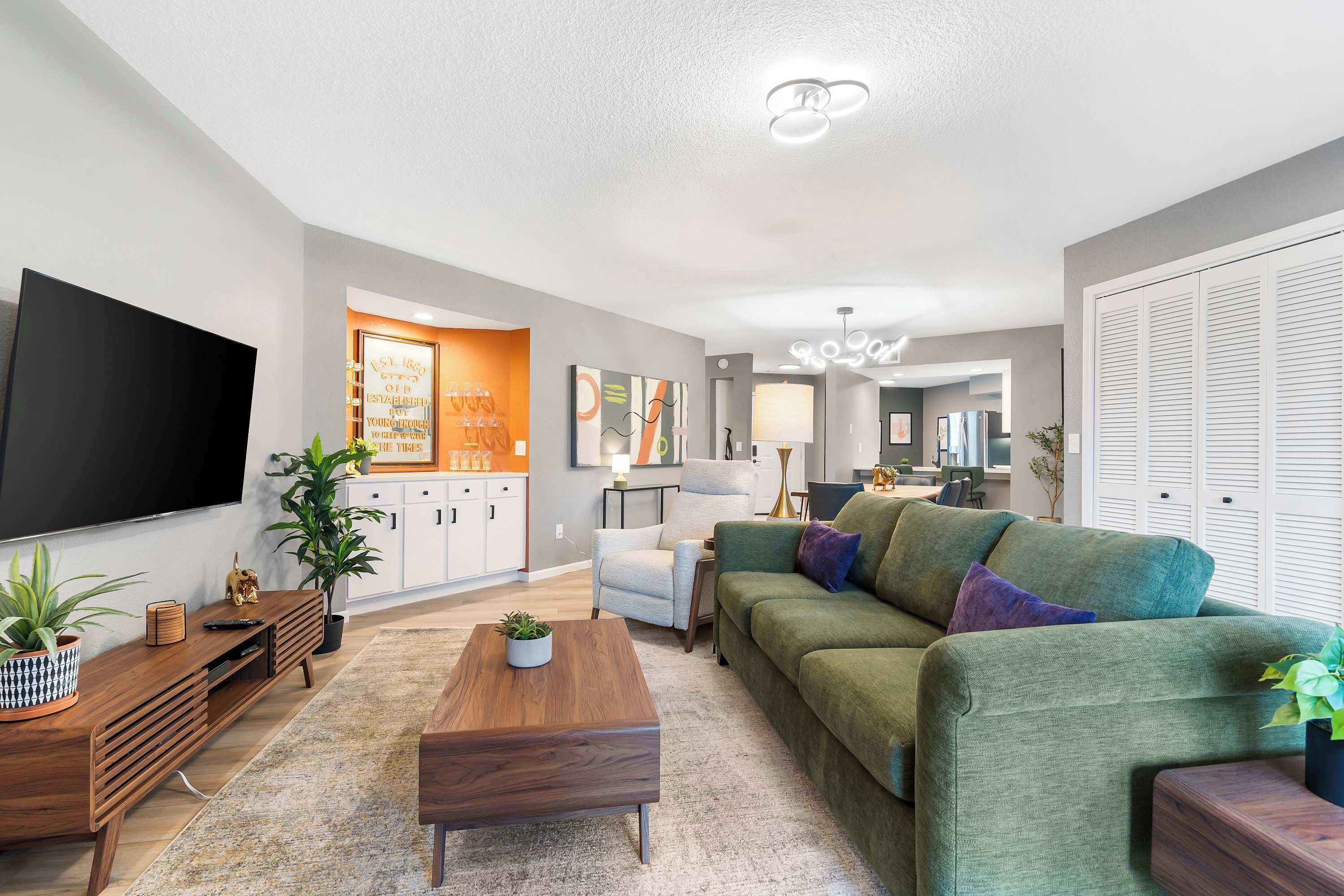 Condo, Multiple Beds, Patio, Golf View (River Rock Retreat) | Living area | 42-inch flat-screen TV with digital channels, fireplace