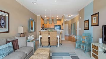 Condo, Multiple Beds, Balcony, Pool View (Grande at Canal Retreat) | Living area | 42-inch flat-screen TV with digital channels