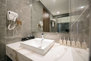 Luxury Double or Twin Room, Multiple Beds | Bathroom | Hair dryer, slippers, bidet, towels - Love St Hotel (Hanoi)