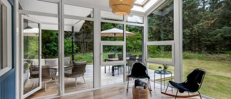 Una televisión, una chimenea