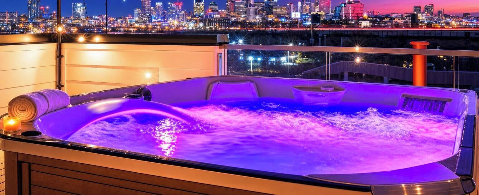 Outdoor spa tub
