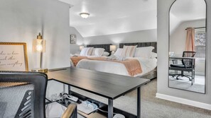 3 bedrooms, desk, iron/ironing board, travel crib