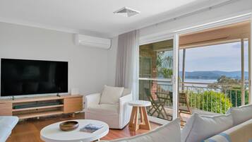 TV connectée, lecteur de DVD, table de tennis de table, livres