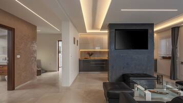 Family Villa, 5 Bedrooms (Villa Vilani Spa & Pool) | Living area | 21-inch flat-screen TV with digital channels, TV, fireplace