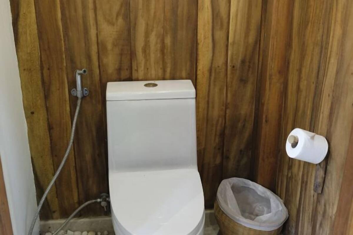 Free toiletries, hair dryer, bathrobes, towels