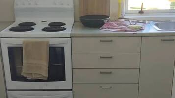 Fridge, microwave, oven, electric kettle