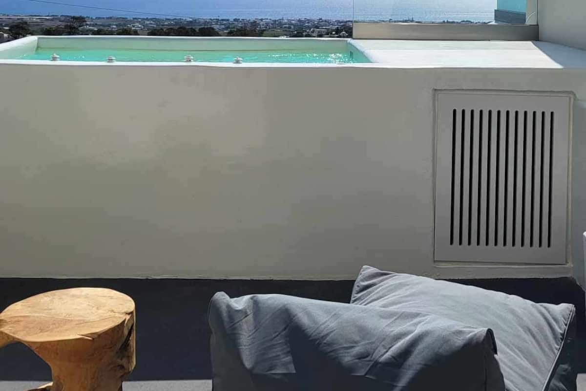 Suite Junior, bain à remous, vue mer | Terrasse/Patio