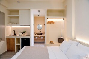 Comfort kamer, uitzicht op zee | Luxe beddengoed, een kluis op de kamer, geluiddichte muren