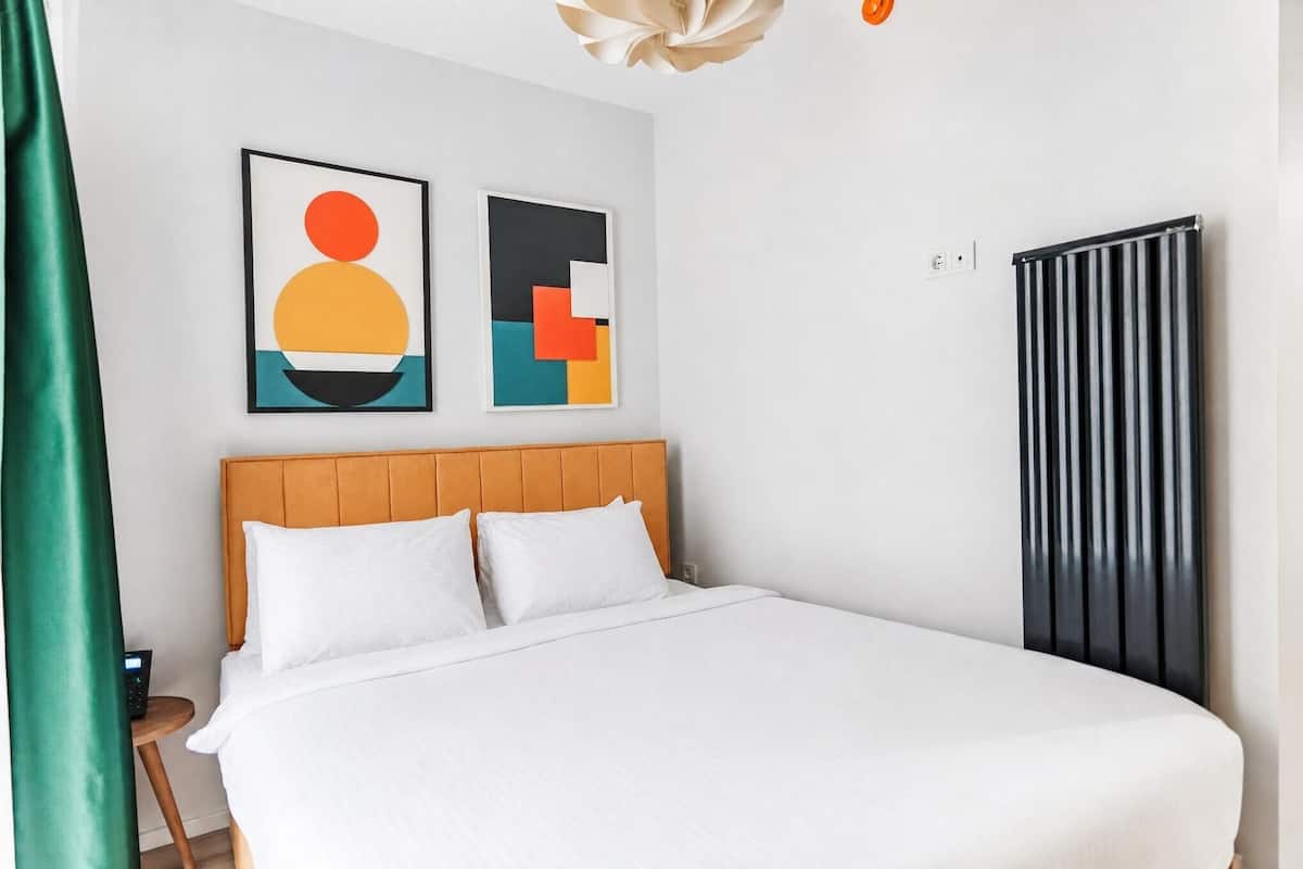 Habitación estándar, no fumadores, cocina básica | 1 dormitorio, sábanas de algodón egipcio, ropa de cama de alta calidad