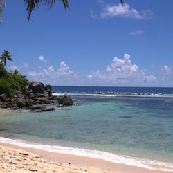 On the beach, white sand