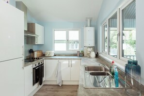 Großer Kühlschrank, Mikrowelle, Ofen, Herdplatte