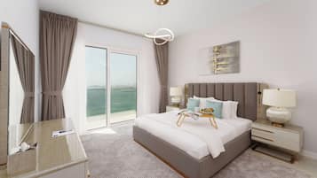 Comfort-Apartment, 3 Schlafzimmer, Meerblick | 3 Schlafzimmer, Zimmersafe, Verdunkelungsvorhänge, Bügeleisen/Bügelbrett