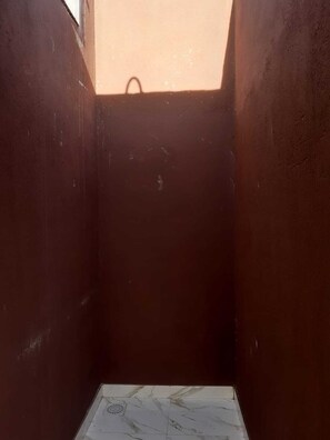 Bidet, towels, soap, toilet paper