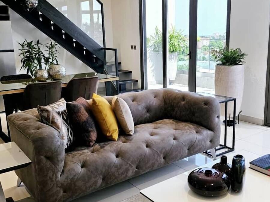 Luxury Duplex, 1 King Bed, Garden View | Living area | Computer monitors, printers
