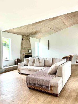Smart TV, fireplace, computer monitors