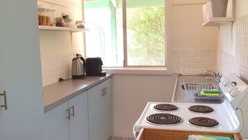 Fridge, microwave, coffee/tea maker