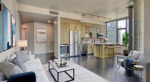 TV, fireplace - Luxury 1BR Condo at Via 6 with Spectacular Cityscape (Seattle)
