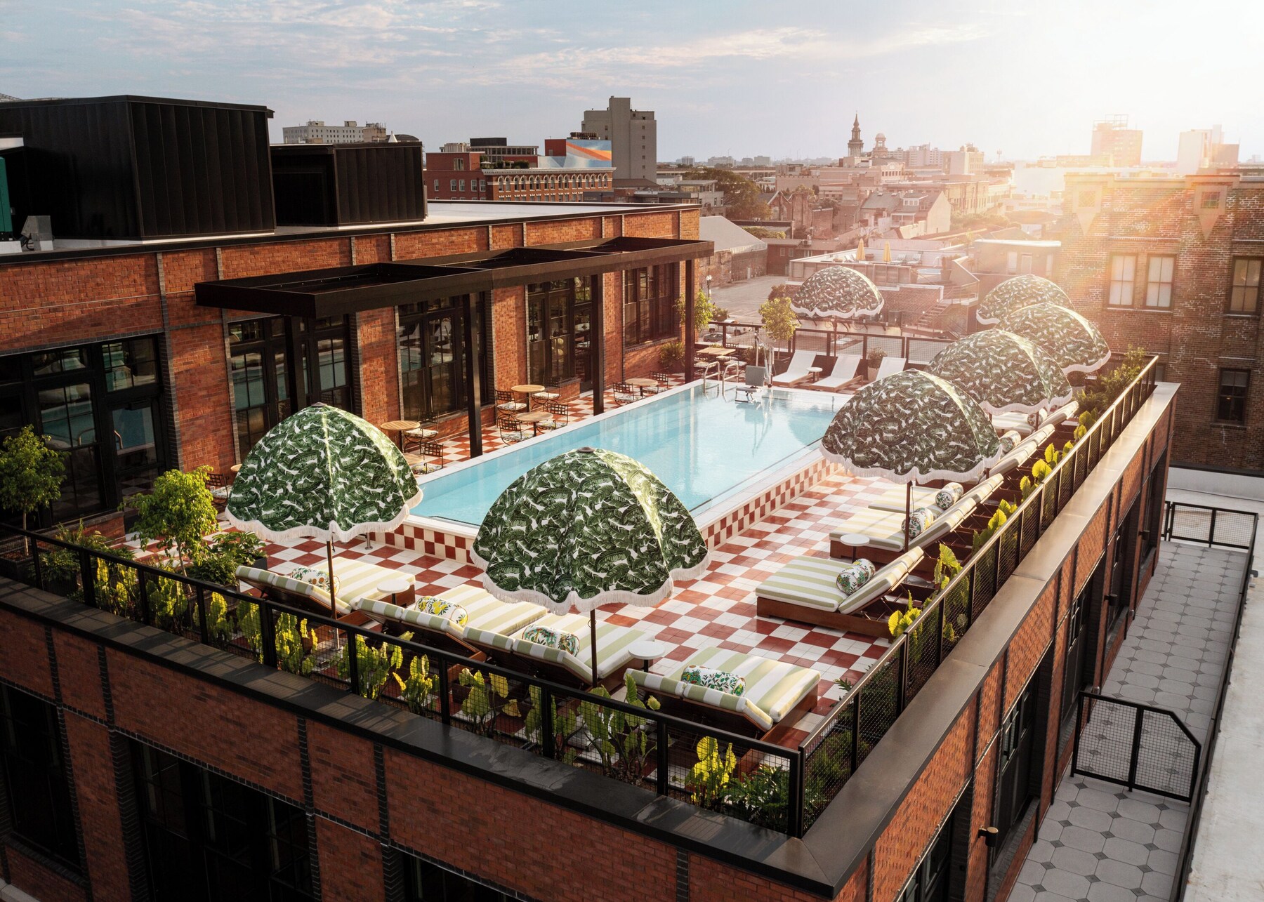 Outdoor pool, open 8:00 AM to 10:00 PM, pool umbrellas, sun loungers