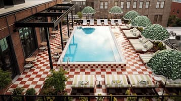 Outdoor pool, open 8:00 AM to 10:00 PM, pool umbrellas, pool loungers