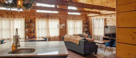 Smart TV, fireplace, printers