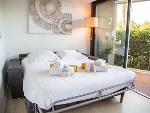 1 غرفة نوم وواي فاي وملاءات أسرّة