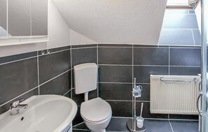 Shower, hair dryer - Ferienwohnung Kleinzerlang (Rheinsberg OT Kleinzer)