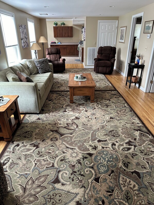 Smart TV, fireplace, DVD player, video library