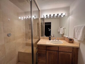 Eco-friendly toiletries, hair dryer, towels, soap - Taos Retreat with Steam Shower and Views (El Prado)