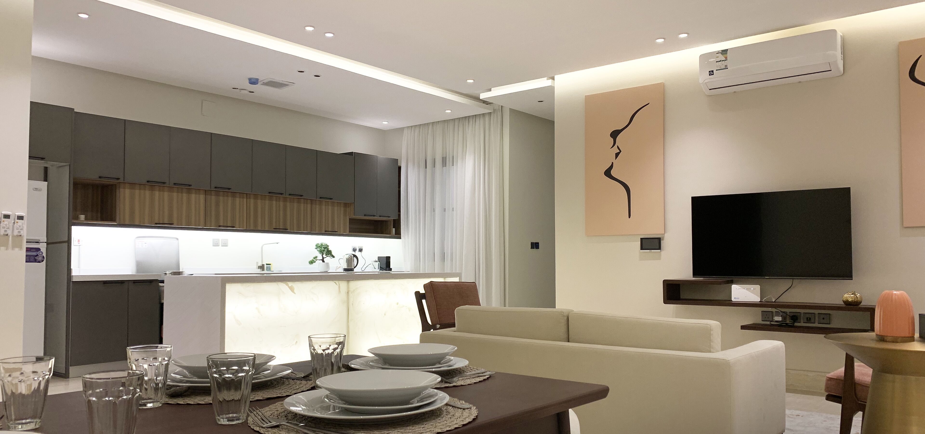 Design Apartment, 3 Bedrooms | Living area | Flat-screen TV