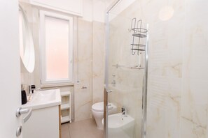 Dusche, Haartrockner, Bidet, Handtücher