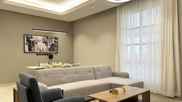 Design Apartment, 3 Bedrooms | Living area | Flat-screen TV