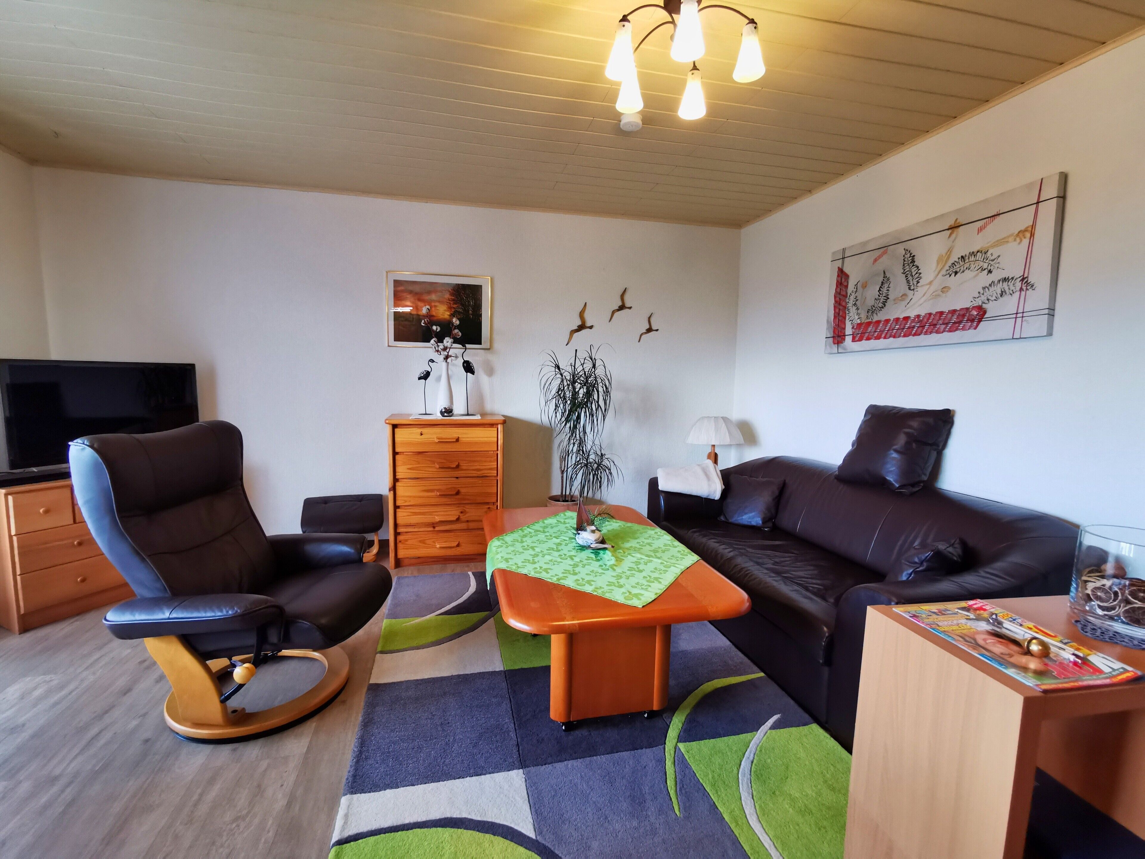 TV, DVD player, stereo