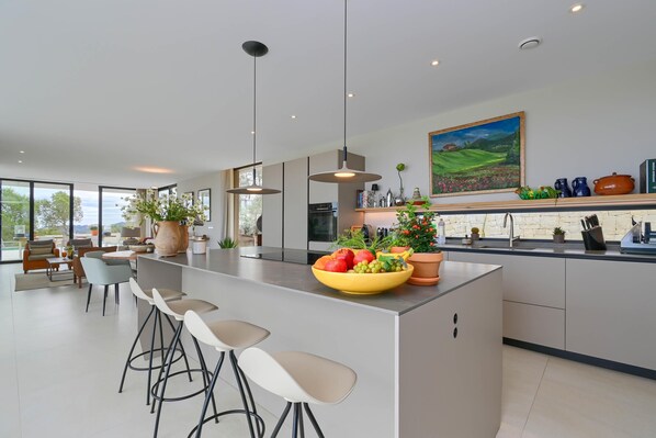 Fridge, oven, stovetop, dishwasher