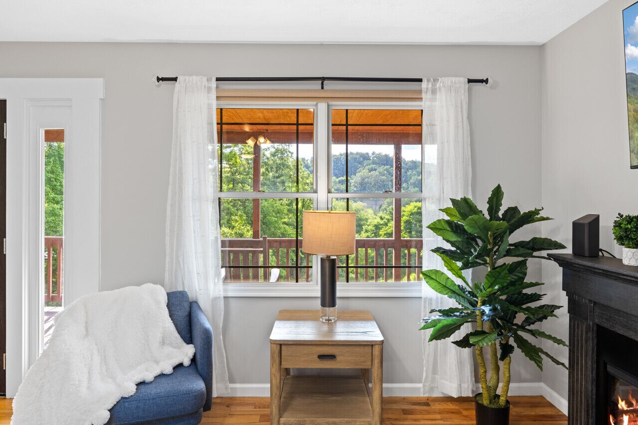 Televisión, chimenea