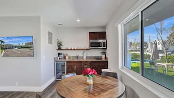 Microwave, stovetop, coffee/tea maker, toaster