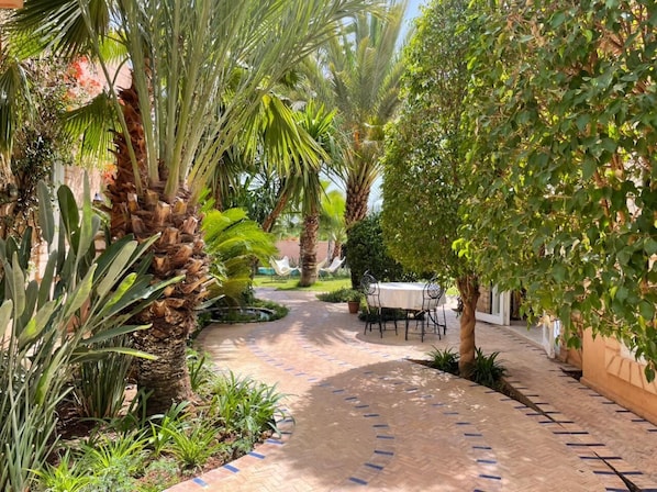 Outdoor dining - Relax in the beauty of a saffron farm in the foothills of Atlas Mountains (Marrakech)