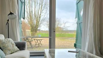 TV, DVD player, books, stereo