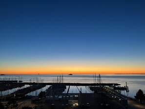 Utsikt mot strand/hav